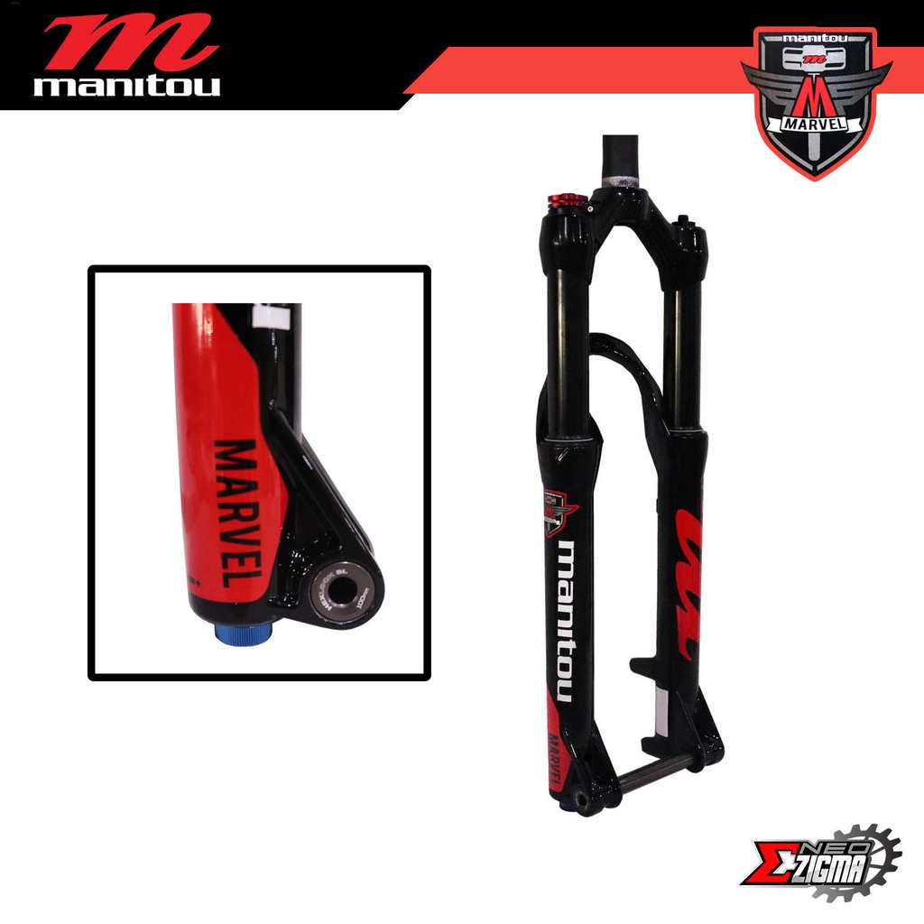 Fork Suspension 26" MANITOU Marvel Comp Milo 15mm*100mm Travel BK Stanchion w/ Remote