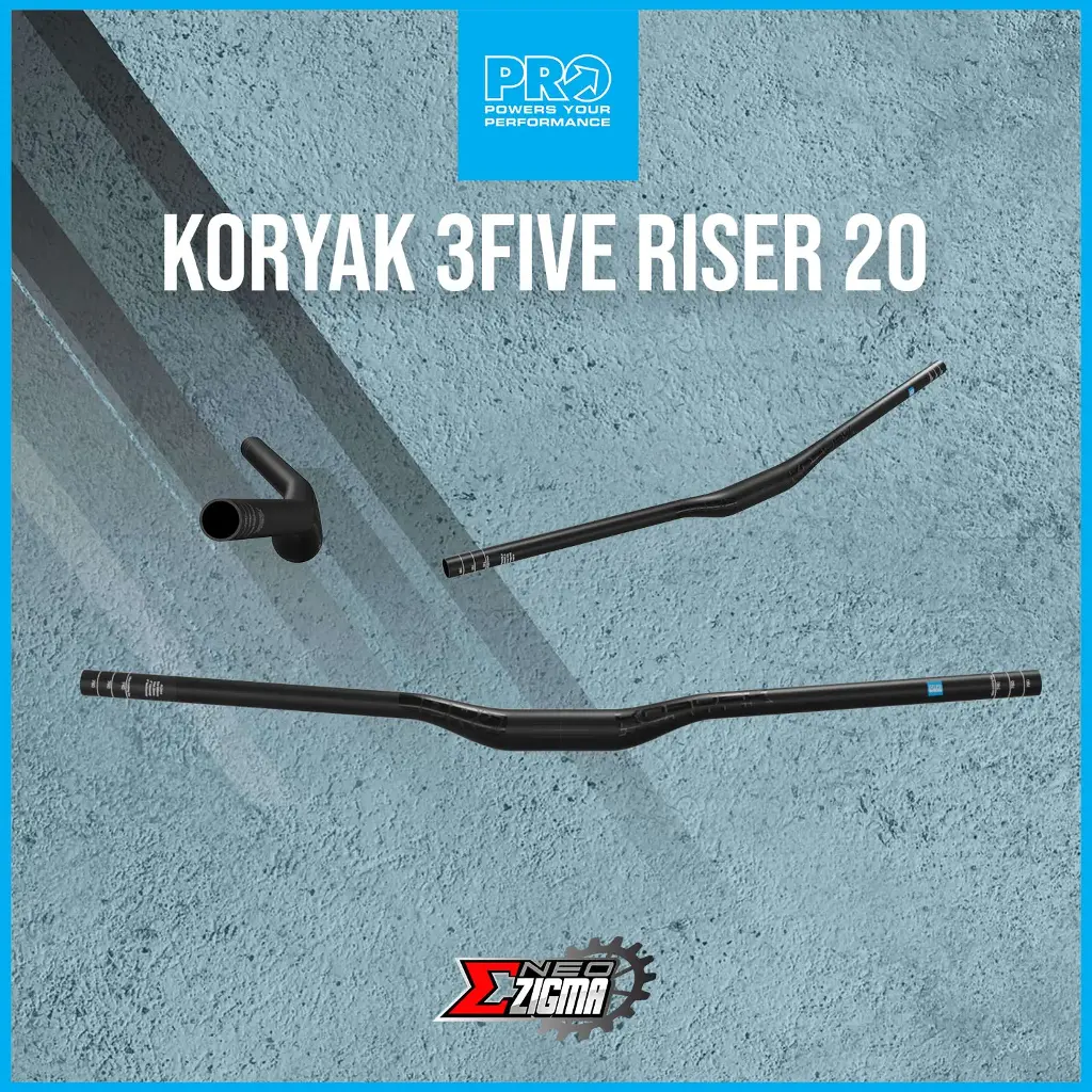 Handle Bar MTB PRO Koryak Alloy 35x800mm 20 Rise PRHA0632 Black 3Five Riser 20