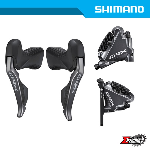 [DBSH081F/R] Disc Brake Assembly Gravel SHIMANO GRX Di2 BR/ST-RX810/RX815 11-Spd J-Kit w/ Fin F/R