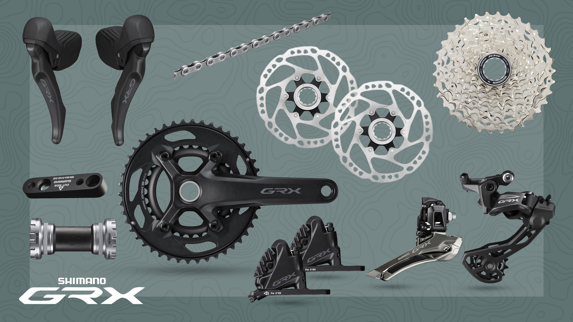 Group Set Gravel SHIMANO GRX RX610 2x12 Spd Hydraulic Neo Zigma