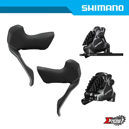 [DBSH005BLFI] Disc Brake Assembly Gravel SHIMANO GRX Di2 BR-RX820/BL-RX825 1x12-Spd For 160mm Rotor IRX8208DLF6SC100 J-kit w/ Fin Front Ind. Pack