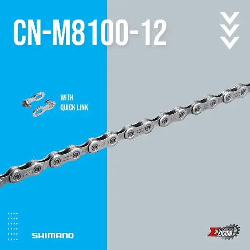 [CNSH148I] Chain MTB SHIMANO XT CN-M8100 116L 12-Spd w/ Quick Link Ind. Pack ICNM8100116Q