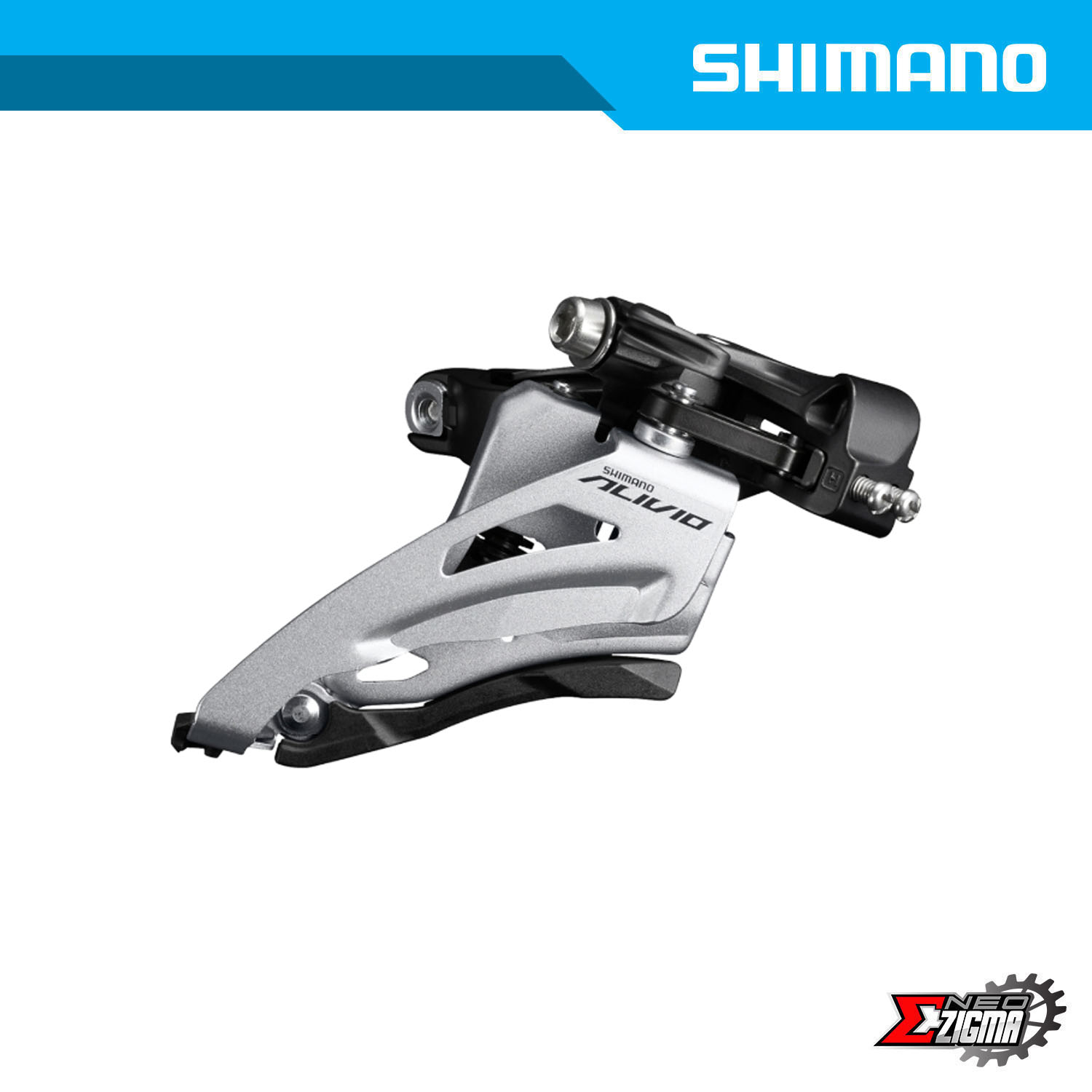 Front Derailleur MTB SHIMANO Alivio FD M3120 M 2x9 Side Swing w 31.8mm Adapter Ind. Pack EFDM3120MX4 Neo Zigma